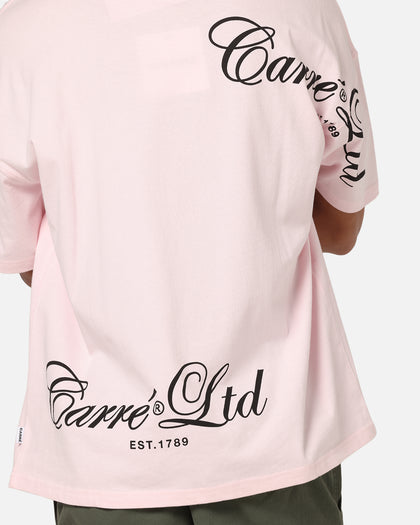 Carre Side Script Oversized T-Shirt Pink