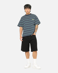 Carre Drill Pleated Jorts Black