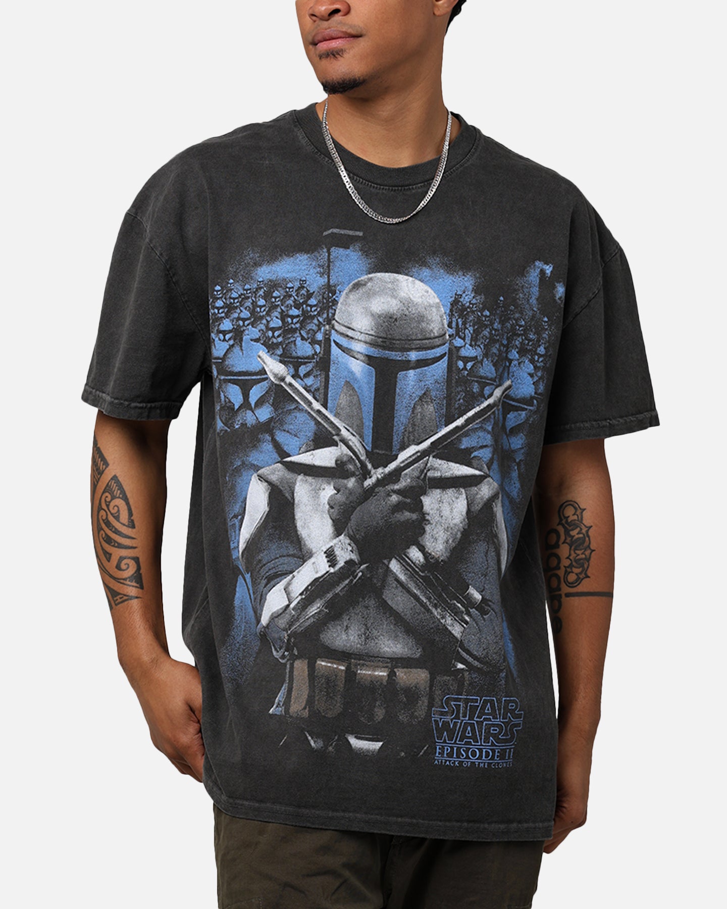 STAR WARS EPISODE I Tシャツ Star Wars Episode II '02 Heavyweight Vintage T-Shirt Black Wash