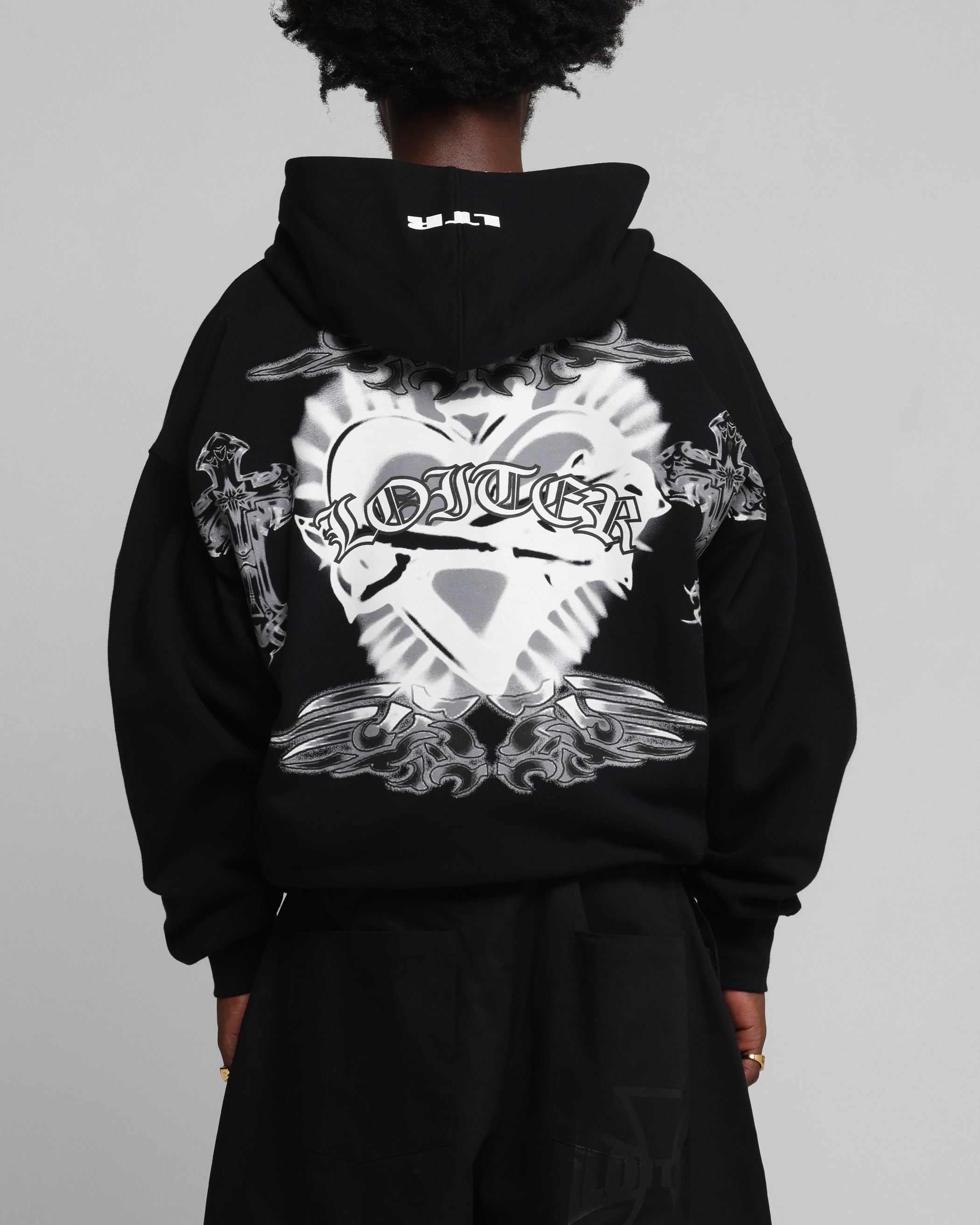 Loiter Hearts Zip Hoodie Black | Culture Kings US