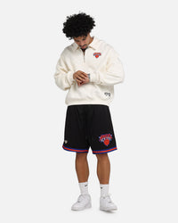 Mitchell & Ness New York Knicks Boxy Quarter Zip Crewneck Egret