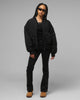 Loiter Hybrid Cropped Bomber Jacket Black