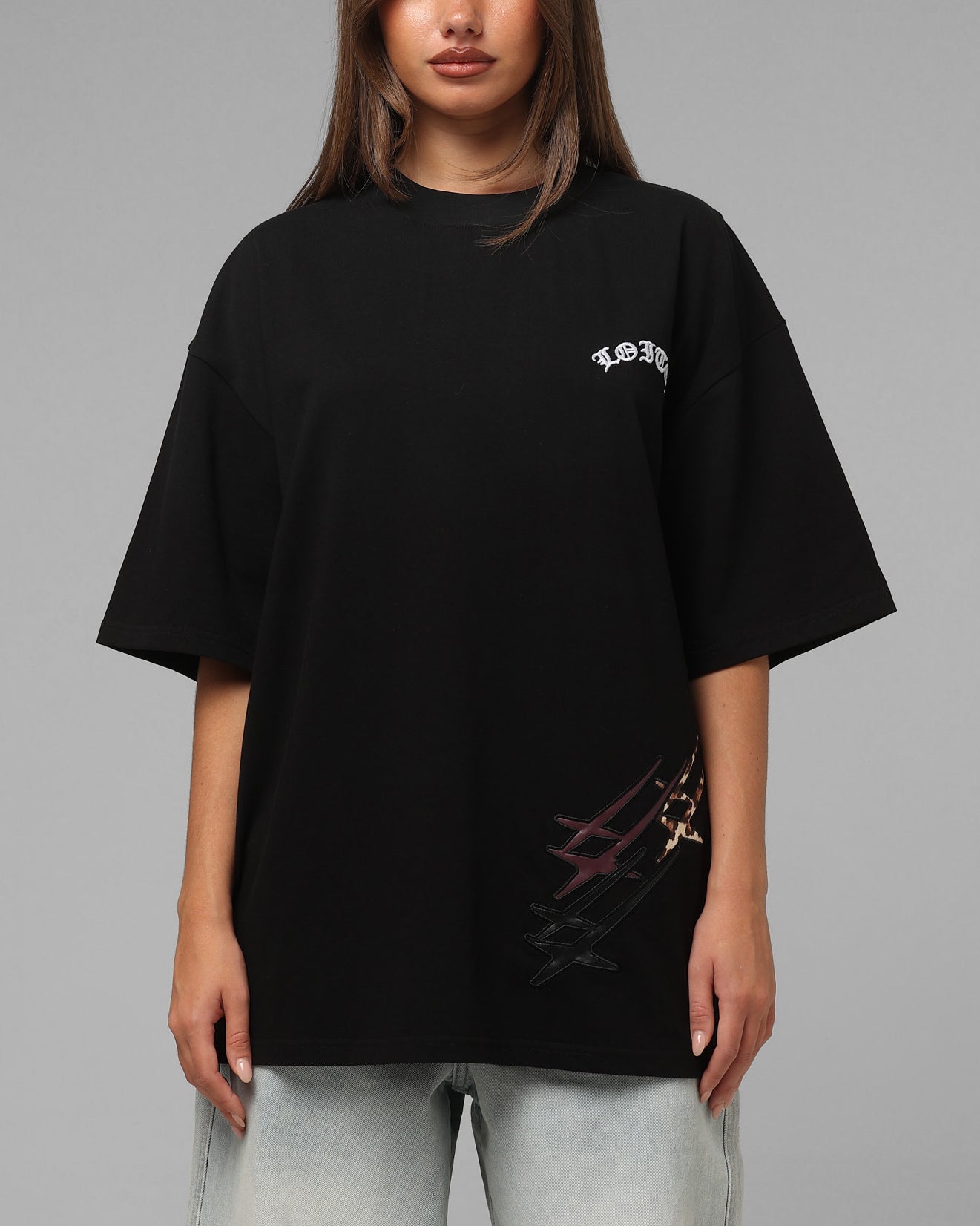 Loiter Hybrid Patch T-Shirt Black | Culture Kings US