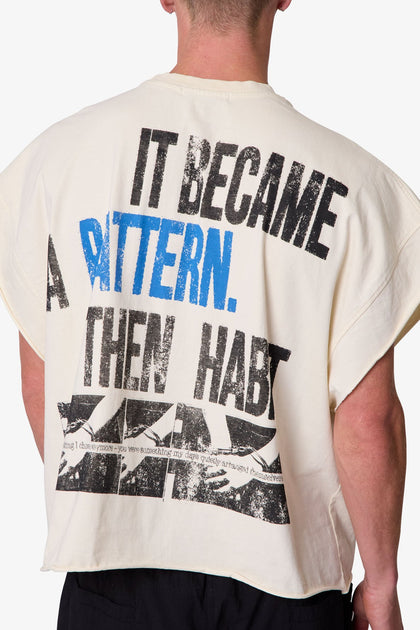 MNML Stuck With Me Cut-Off Tee Off White