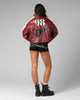 Loiter Women's Engine Cropped Vegan Leather Jacket Red