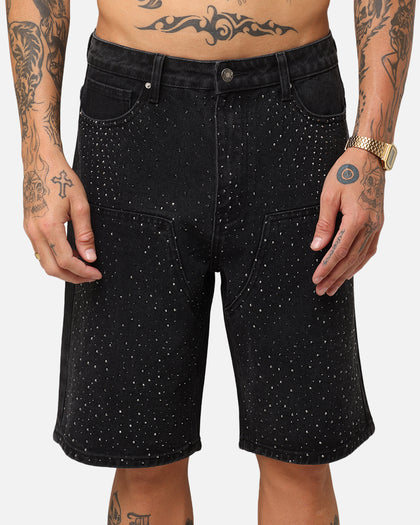 XXIII Diamond Buckle Back Jorts Black