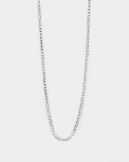 NXS 2MM Micro Tennis Necklace White Gold