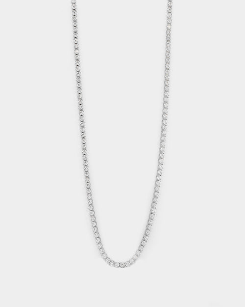 NXS 2MM Micro Tennis Necklace White Gold