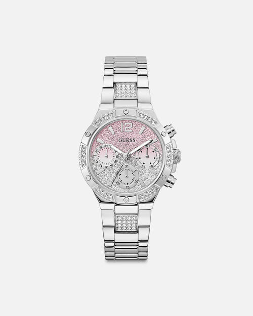 Guess Mainline Harlow Pink Silver Bracelet Watch Silver