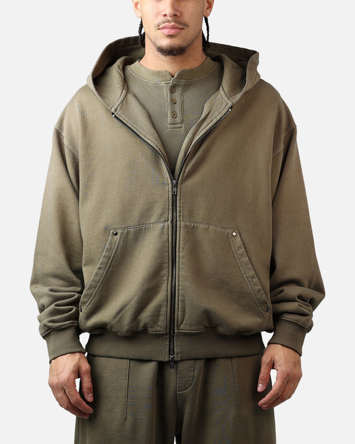 American Thrift Zip Hoodie Washed Olive