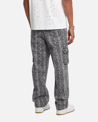 XXIII Snake Skin Cargo Pants Black Snake Print