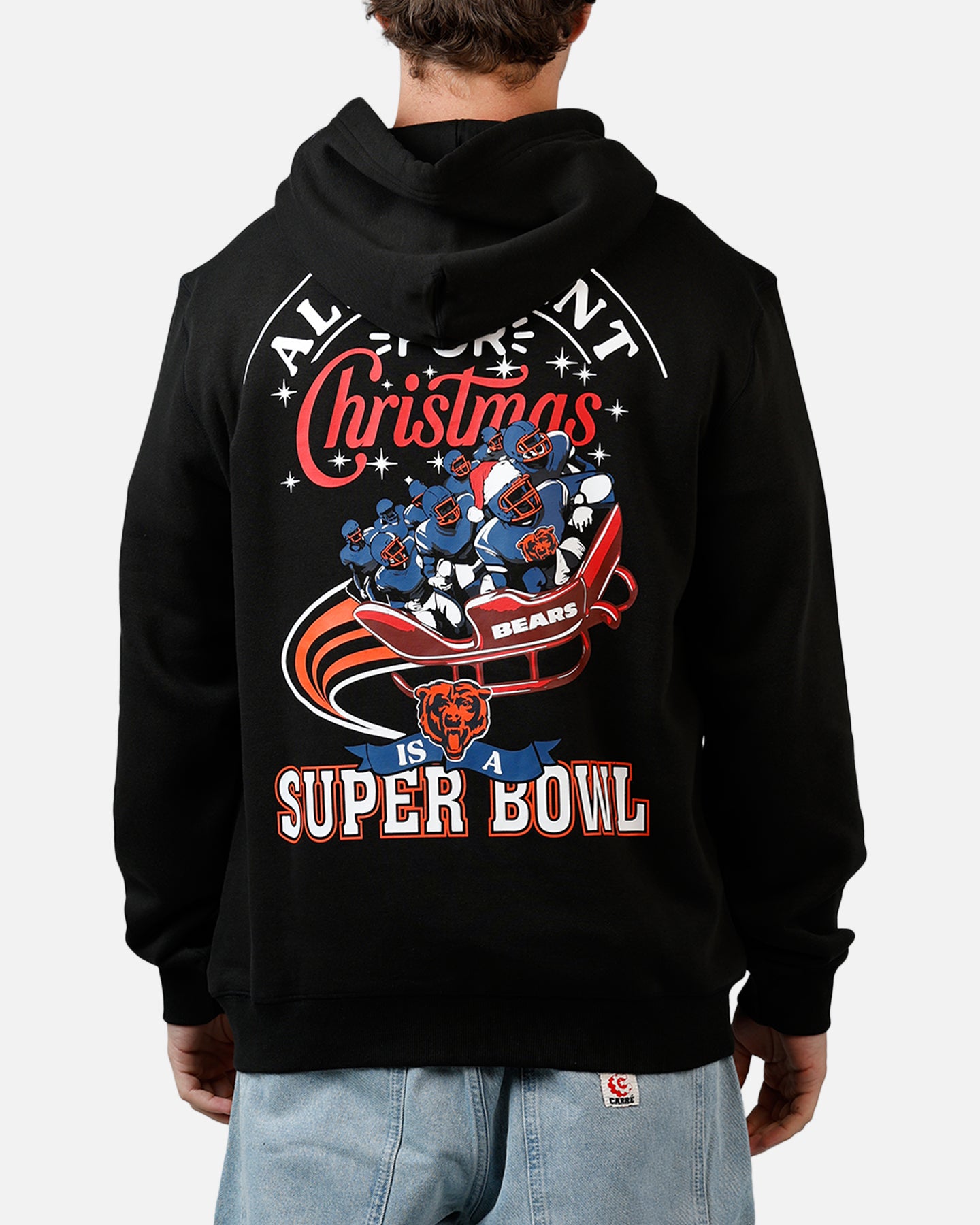 パーカー example X'MAS ROUND LOGO HOODIE New Era Chicago Bears All I Want For Christmas Hoodie Black