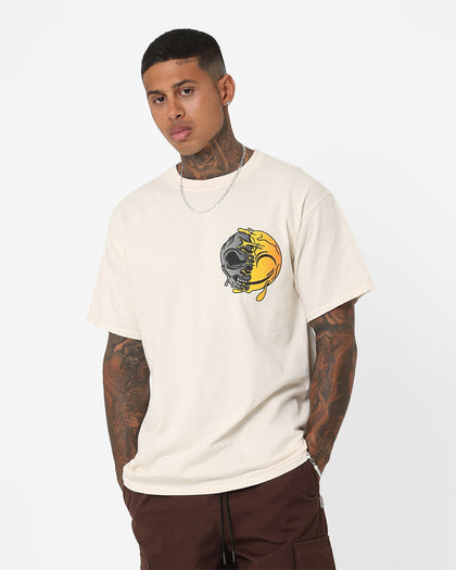 Goat Crew Smiley Skull Vintage T-Shirt Off White