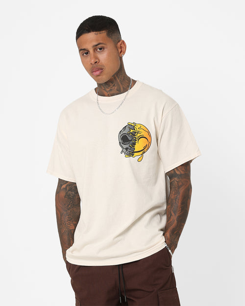 Goat Crew Smiley Skull Vintage T-Shirt Off White