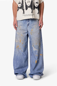 MNML Paint Printed Raven Denim Blue