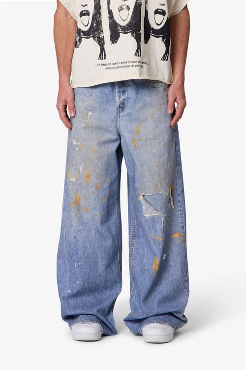 MNML Paint Printed Raven Denim Blue
