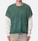 MNML Layered Distressed Painted Long Sleeve T-Shirt Green