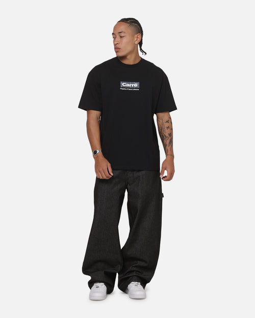 Carre Box Check T-Shirt Solid Black