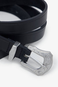 MNML Slim Western Belt Black
