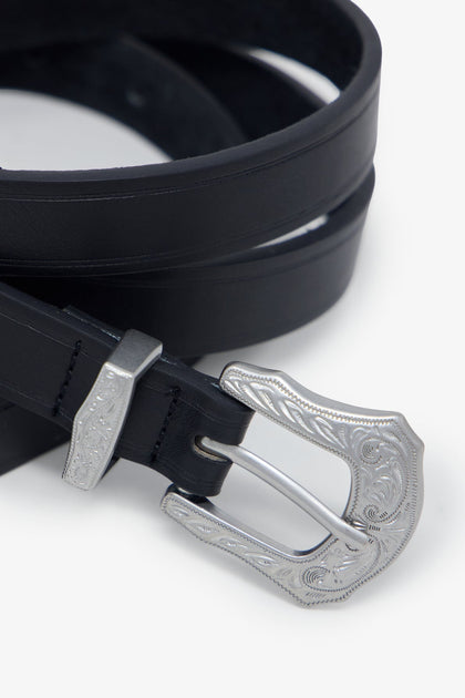 MNML Slim Western Belt Black