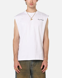 Saint Morta Scription Oversized Muscle T-Shirt White