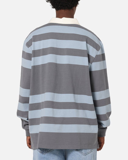 S Double PK Stripe Rugby Polo Baby Blue