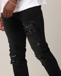 Saint Morta Paisley Summum Jeans Black Shadow