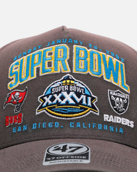 47 Brand Tampa Bay Buccaneers Vs Las Vegas Raiders 'Vintage Super Bowl' XXXVII '47 Offside Strapback Charcoal