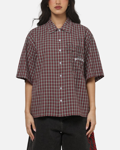 Worship Catharsis Box Crop Shirt Red Check