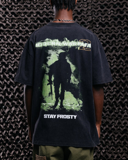 73Studio X Call Of Duty Modern Warfare 2 Vintage T-Shirt Black Acidwash