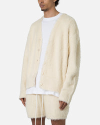 MNML Fuzzy Cardigan Sweater Off White