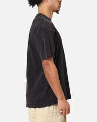 Culture Kings Standard Drop Shoulder T-Shirt Black Acidwash