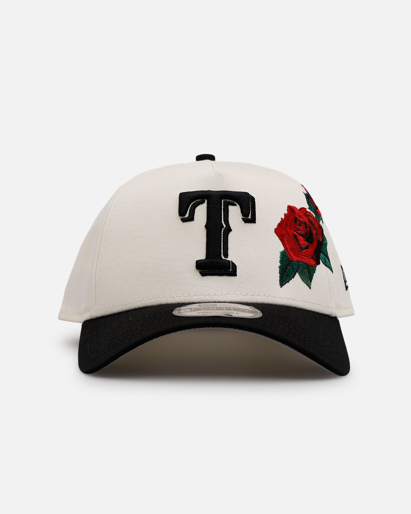 New Era Texas Rangers 'Chrome Black Roses' 9FORTY A-Frame Snapback