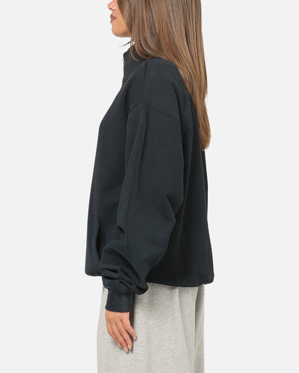 American Thrift Leisure Quarter Zip Mock Neck Sweater Washed Black