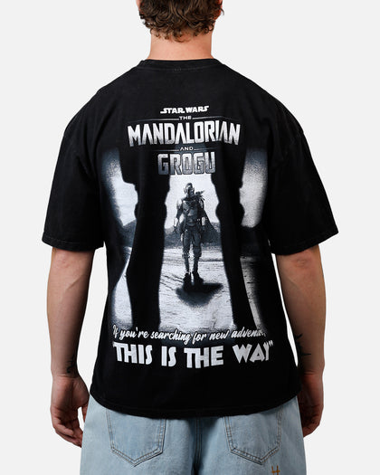 73Studio Star Wars Stand Off Glitter T-Shirt Black Acidwash