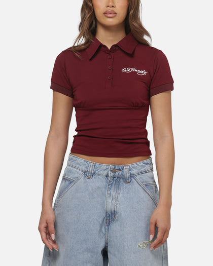 Ed Hardy Women's Polo Top Plum