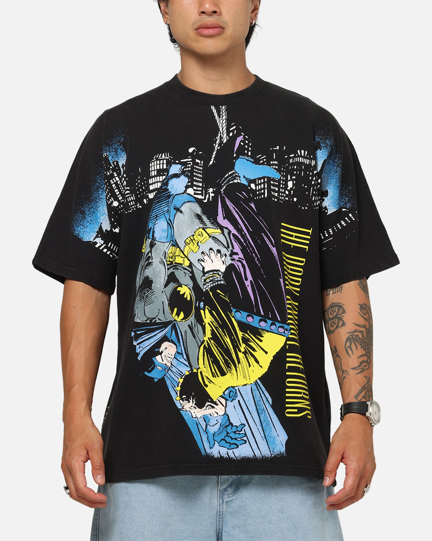 73Studio X DC Batman All Over Print T-Shirt Black Wash | Culture