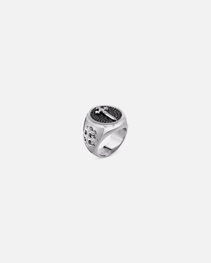 Guess Mainline Rebel Knight 18mm Dagger Crystal Ring Silver