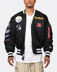 New Era X Alpha Series X NFL Pittsburgh Steelers MA-1 Bomber Jacket Black