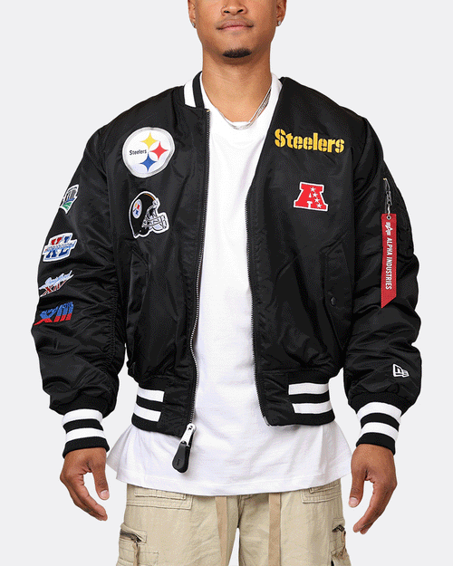 New Era X Alpha Series X NFL Pittsburgh Steelers MA-1 Bomber Jacket Black