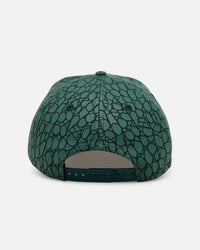 New Era New Era X Culture Kings 'Croc Skin 2.0' 9FORTY A-Frame Snapback Dark Green