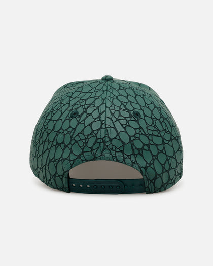 New Era New Era X Culture Kings 'Croc Skin 2.0' 9FORTY A-Frame Snapback Dark Green