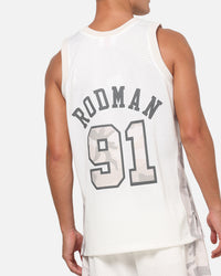 Mitchell & Ness Chicago Bulls Dennis Rodman #91 Snow Camo Energy Swingman Jersey Vintage White
