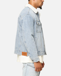 Saint Morta Sherpa Boxy Denim Jacket Superwash Blue