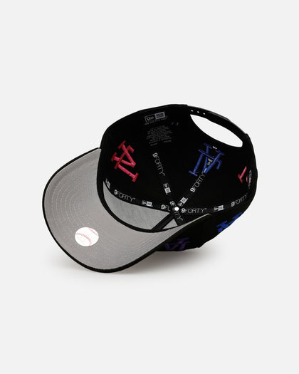 New Era Los Angeles Dodgers 'Dancing Logos' 9FORTY A-Frame Snapback Black