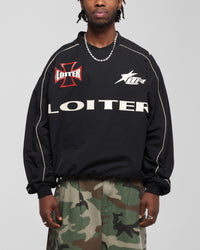 Loiter Racer Nylon Jersey Crewneck Black