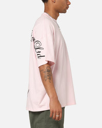 Carre Side Script Oversized T-Shirt Pink