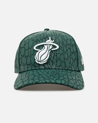 New Era Miami Heat 'Croc Skin 2.0' 9FORTY A-Frame Snapback Dark Green