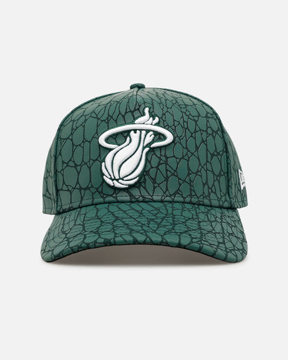 New Era Miami Heat 'Croc Skin 2.0' 9FORTY A-Frame Snapback Dark Green
