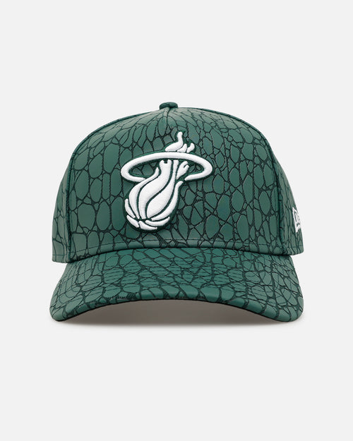 New Era Miami Heat 'Croc Skin 2.0' 9FORTY A-Frame Snapback Dark Green